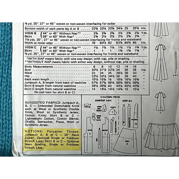 MacCalls 4936 pattern Jumpsuit Romper wrap skirt Marlo Thomas size 10 - Picture 5 of 7